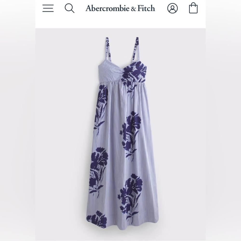 Abercrombie & Fitch Poplin Babydoll Maxi Dress - Picture 2 of 7